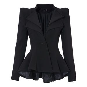 DOUBLE NOTCH  LAPEL FITTED BLAZER